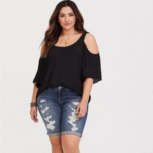 Torrid Boyfriend Bermuda Distressed Jean Shorts